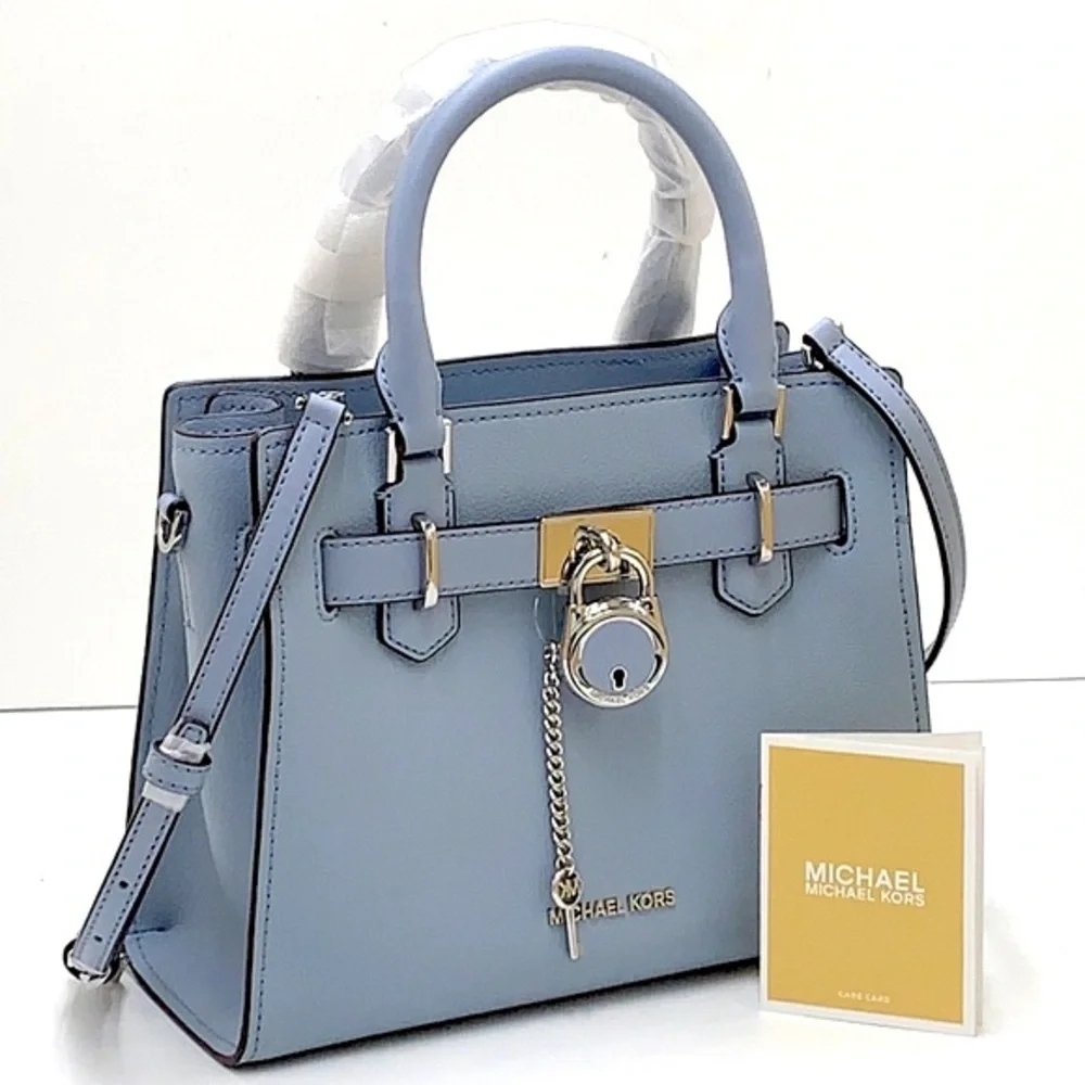 MICHAEL KORS HAMILTON SMALL SATCHEL PALE GOLD COLOR - Picture 1 of 13